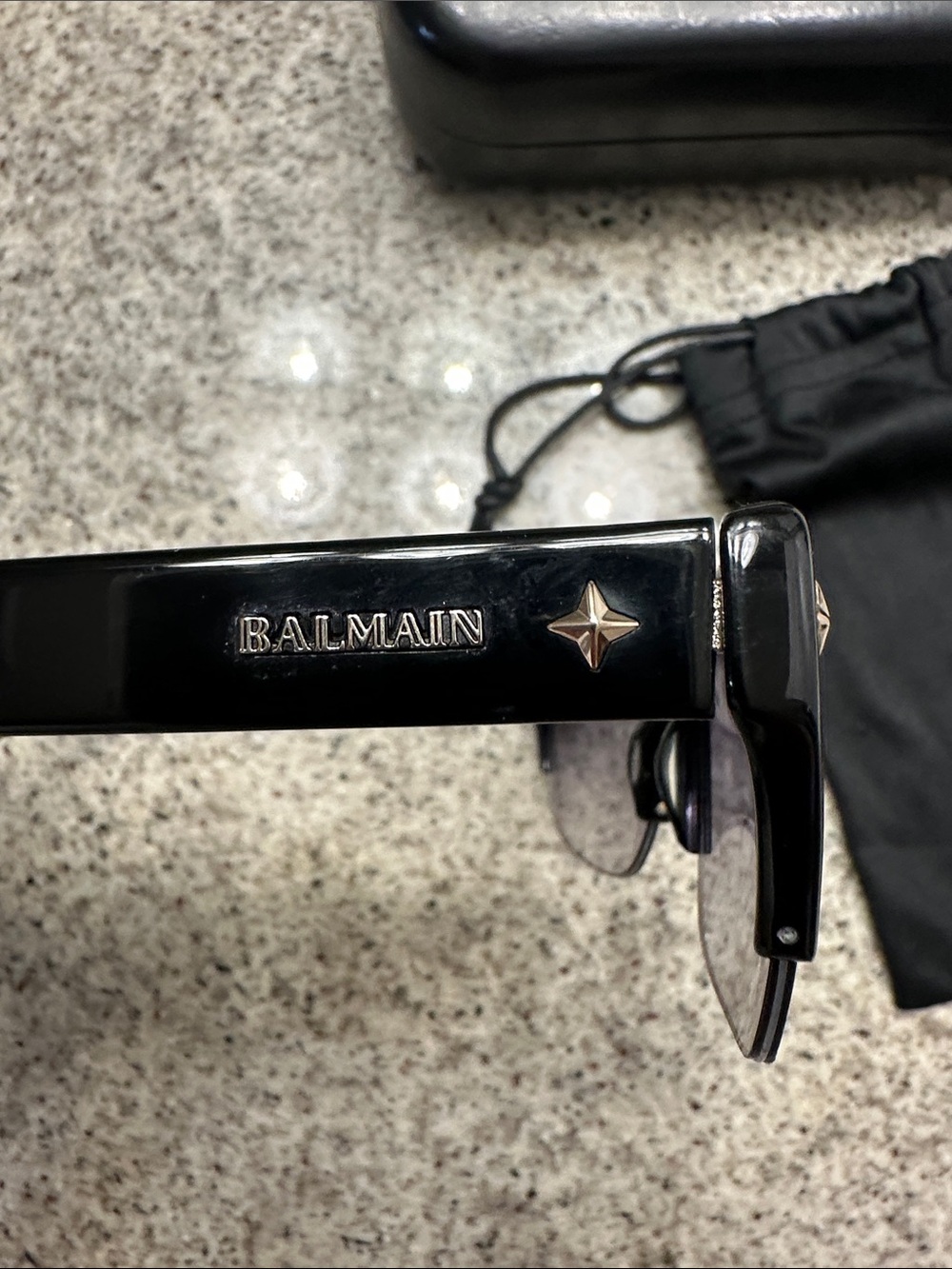 Balmain Black Frame Sunglasses with Dark Gradient Lenses - Picture 6 of 9
